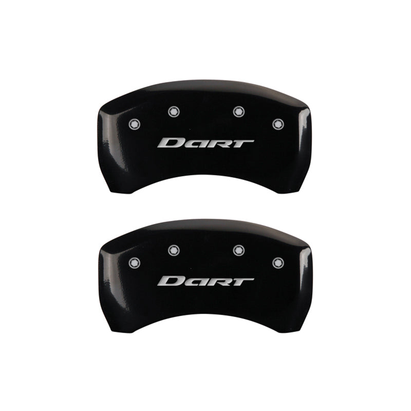 MGP 4 Caliper Covers Engraved Front & Rear With out stripes/Dart Black finish silver ch MGP