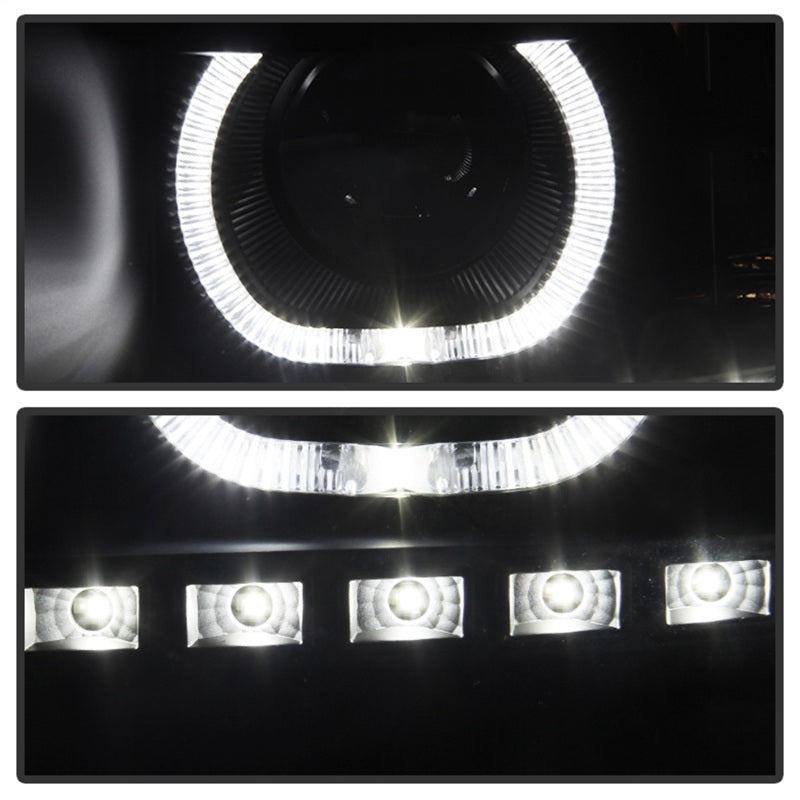 Xtune Chevy Silverado 1500/2500/3500 07-13 LED Halo Projector Headlights Black PRO-JH-CSIL07-CFB-BK - eliteracefab.com