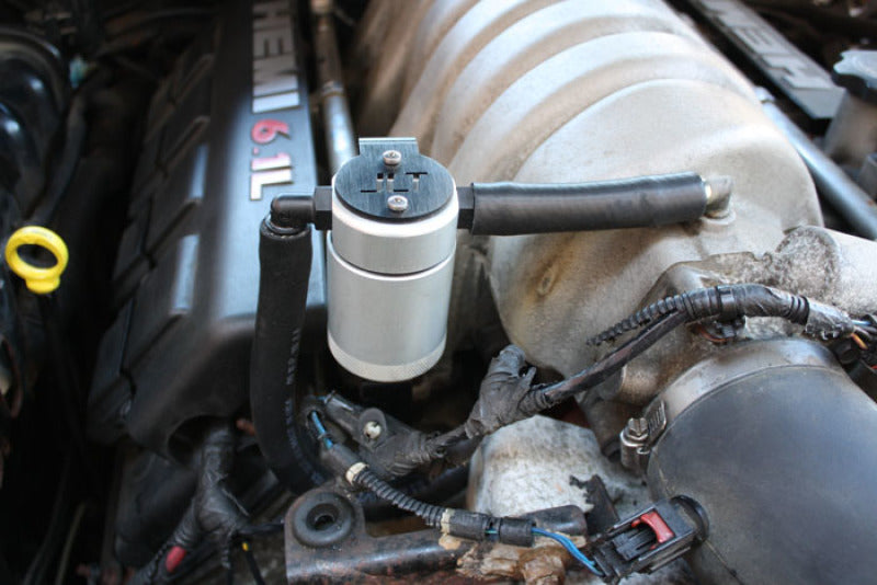 J&L 05-10 Dodge Charger 6.1L Hemi Passenger Side Oil Separator 3.0 - Black Anodized - eliteracefab.com