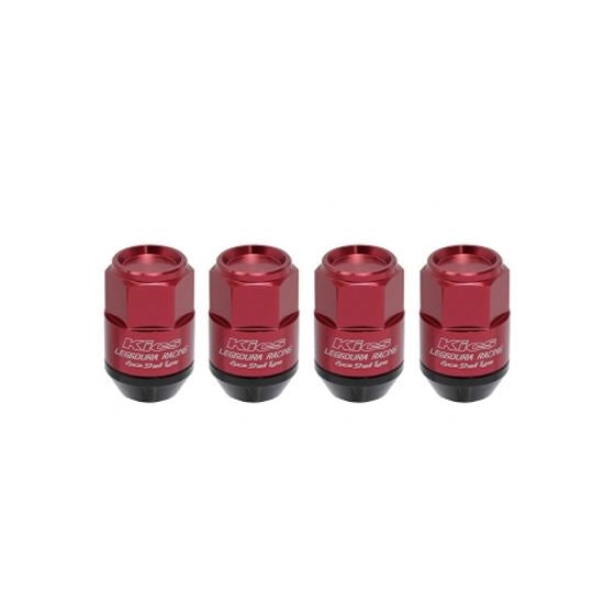 Project Kics Leggdura Racing Shell Type Lug Nut 35mm Closed-End Look 16 Pcs + 4 Locks 12X1.5 Red - eliteracefab.com