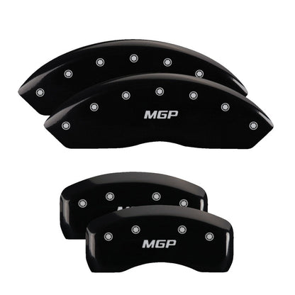 MGP 4 Caliper Covers Engraved Front Block/Challenger Engraved Rear Vintage Style/RT Blk fnsh slvr ch MGP