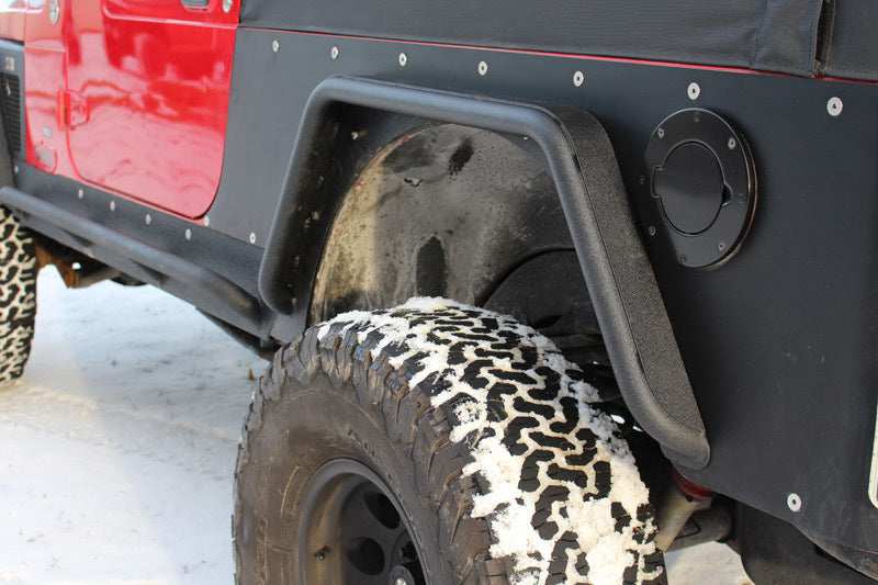 Fishbone Offroad 97-06 Jeep Wrangler TJ Steel Tube Fenders Rear 3In Flare - Blk Textured Powdercoat Fishbone Offroad