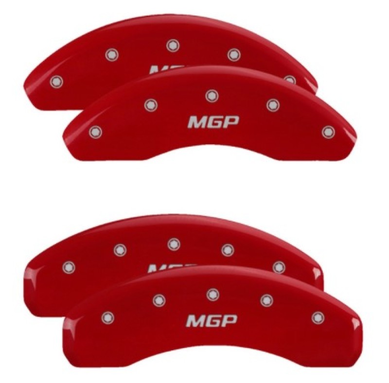 MGP 4 Caliper Covers Engraved Front & Rear MGP Red Finish Silver Characters 2019 Toyota CH-R MGP