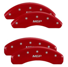 Load image into Gallery viewer, MGP 4 Caliper Covers Engraved Front &amp; Rear MGP Red Finish Silver Characters 2019 Toyota CH-R MGP