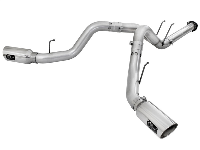 aFe Atlas Exhaust 4in DPF-Back Exhaust Aluminized Steel Polished Tip 11-14 ford Diesel Truck V8-6.7L - eliteracefab.com