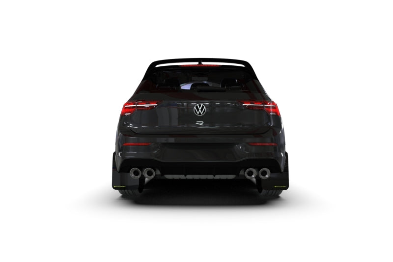 Rally Armor 2022 MK8 Volkswagen Golf GTI/R Black UR Mud Flap w/ White Logo - eliteracefab.com
