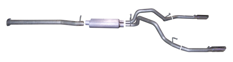 Gibson 08-09 Chevrolet Silverado 1500 LS 4.8L 2.25in Cat-Back Dual Split Exhaust - Aluminized Gibson