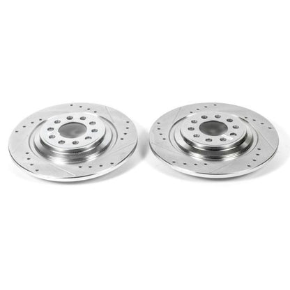 Power Stop 14-19 Jeep Cherokee Rear Evolution Drilled & Slotted Rotors - Pair PowerStop