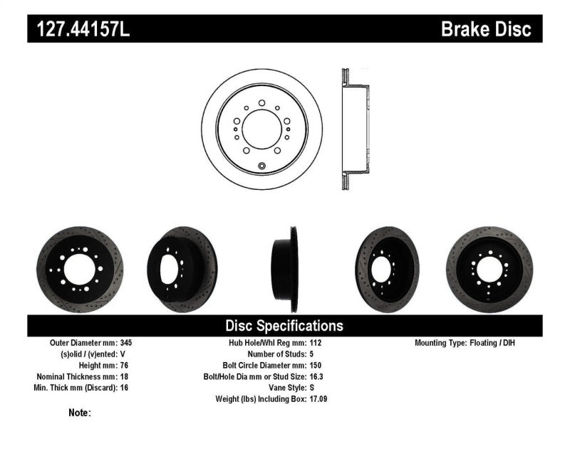 StopTech Slotted & Drilled Sport Brake Rotor - eliteracefab.com