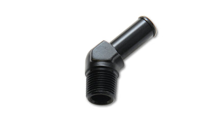 Vibrant 1/4 NPT to 3/8in Barb Straight Fitting 45 Deg Adapter - Aluminum - eliteracefab.com