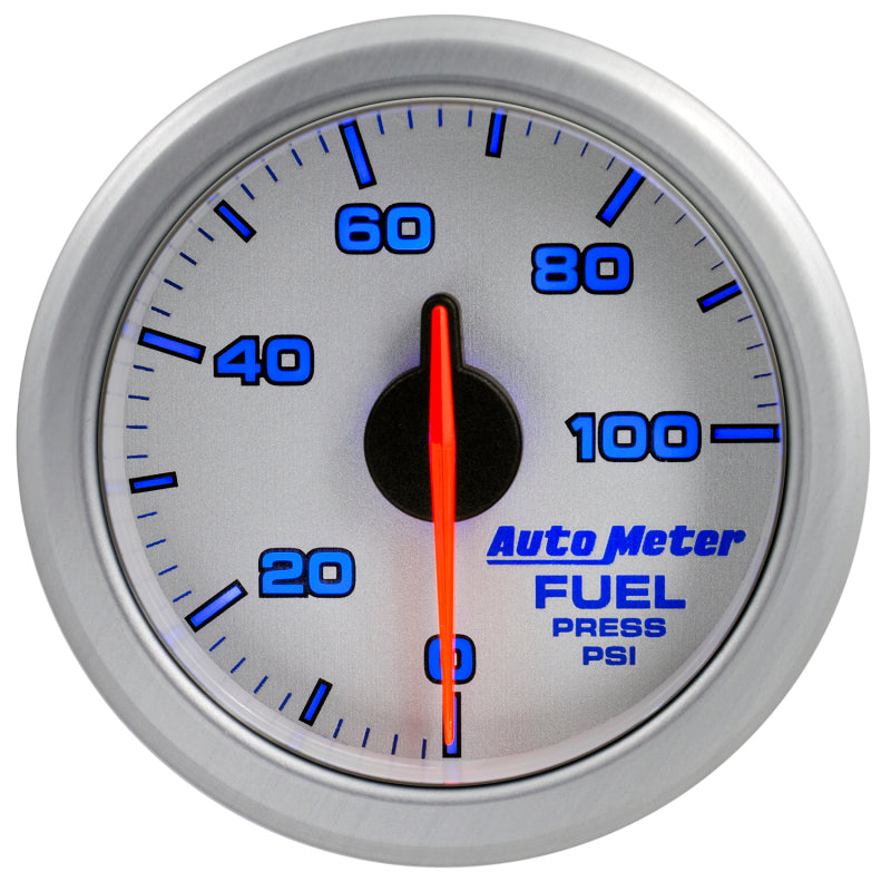 Autometer Airdrive 2-1/6in Fuel Pressure Gauge 0-100 PSI - Silver 9171-UL