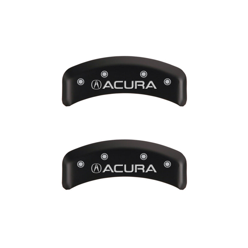 MGP 4 Caliper Covers Engraved Front & Rear Acura Red finish silver ch MGP