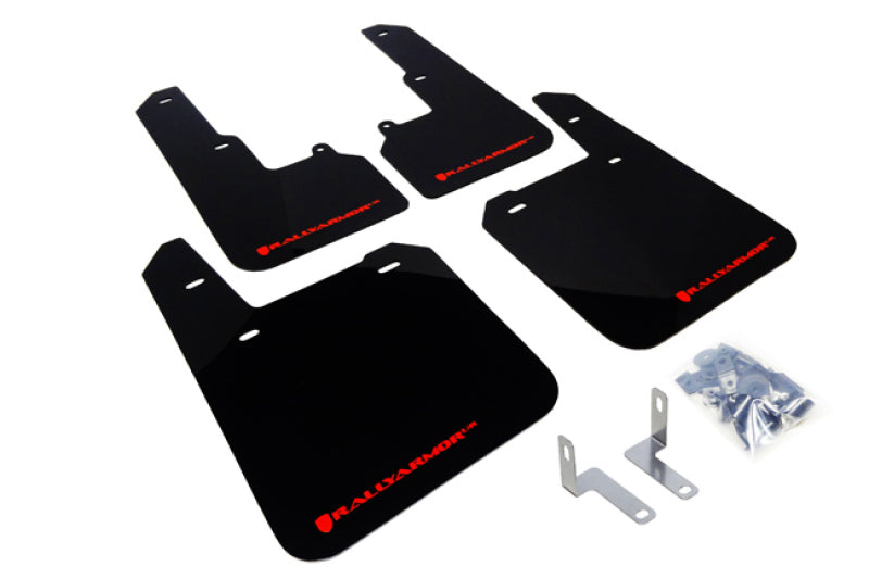 Rally Armor UR Mudflaps Black Urethane Red Logo 2015-2019 Outback - eliteracefab.com