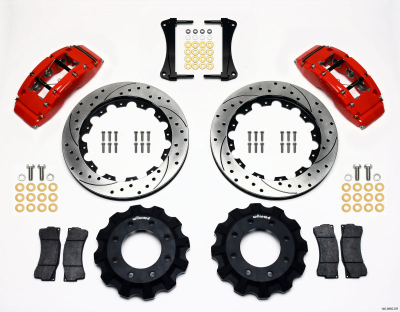 Wilwood TC6R Front Kit 16.00in Drilled Red 1999-2014 GM Truck/SUV 1500 - eliteracefab.com