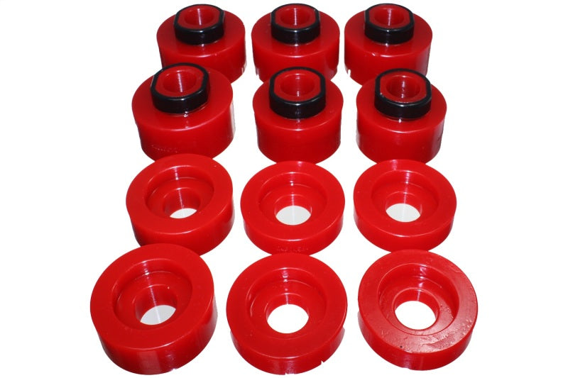 Energy Suspension 08-16 Ford F-250/F-350/F-450/F-550 Super Duty STD/Super Cab Red Body Mount Set - eliteracefab.com