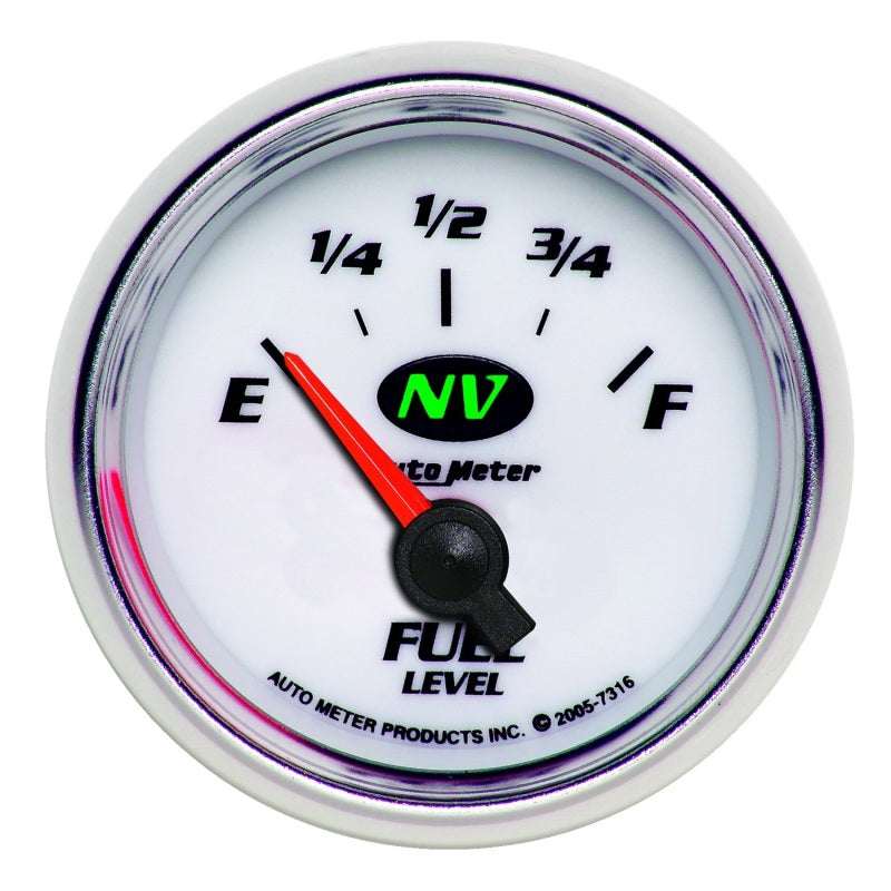 AutoMeter Gauge Fuel Level 2-1/16in. 240 Ohm(e) to 33 Ohm(f) Elec NV 7316