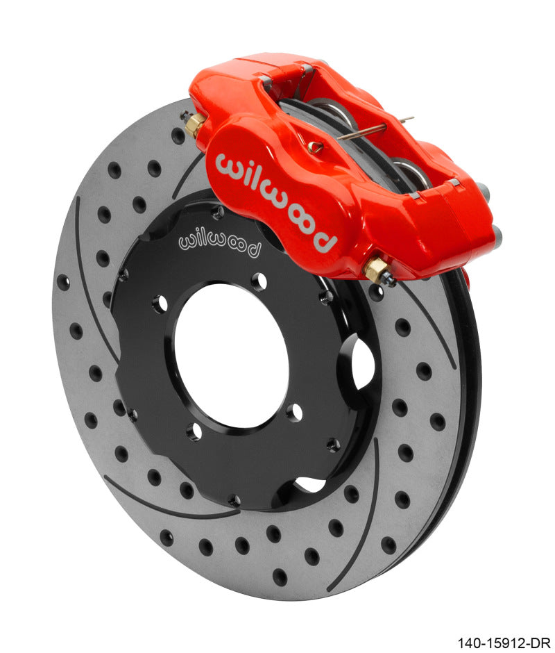 Wilwood Dynalite Front Big Brake Kit 11.00in SRP Drilled & Slotted Rotors - Red Wilwood