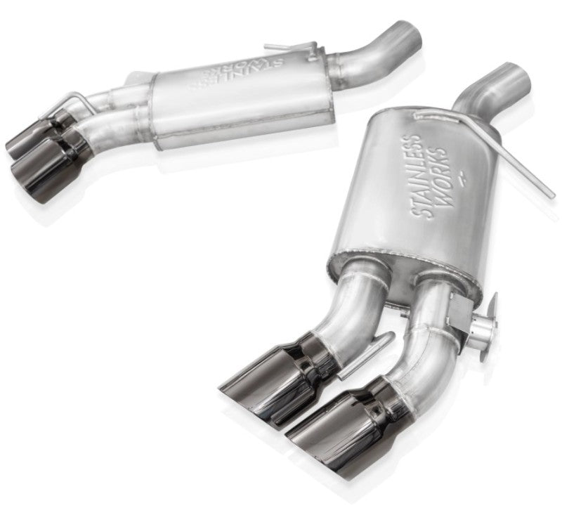 Stainless Works 16-21 Camaro SS 3in Original SW Connect Axle Back w/Valve - 4in Quad Black Tips Stainless Works