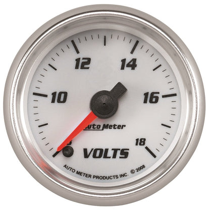 Autometer Pro-Cycle Gauge Voltmeter 2 1/16in 18V Digital Stepper Motor White 19792