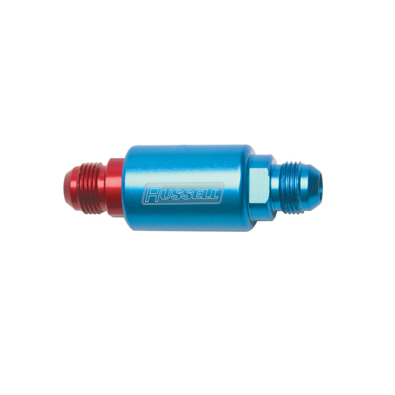 Russell Performance Red/Blue Anodized (3-1/4in Length 1-1/4in dia. -8 male inlet/outlet)