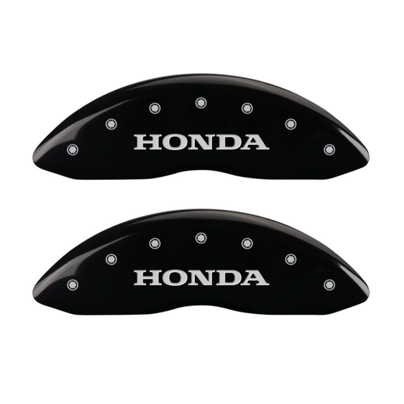 MGP 4 Caliper Covers Engraved Front Honda Engraved Rear Pilot/2015 Black finish silver ch MGP