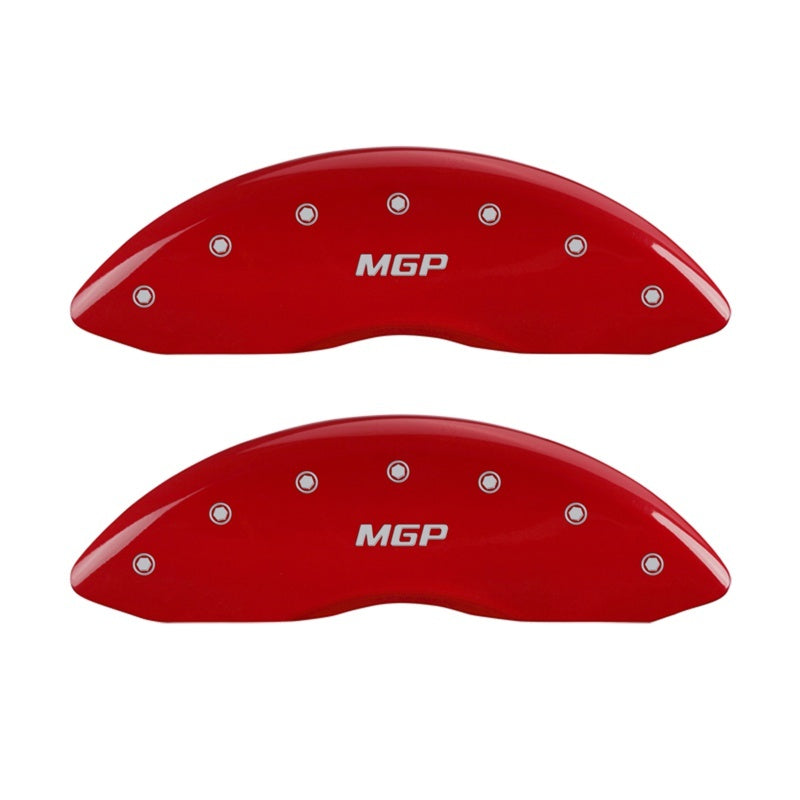 MGP Front set 2 Caliper Covers Engraved Front MGP Red finish silver ch MGP