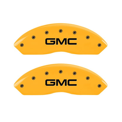 MGP 2 Caliper Covers Engraved Front GMC Yellow Finish Black Characters 1997 GMC Yukon MGP