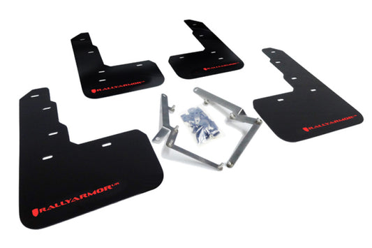 Rally Armor UR Mudflaps Urethane Honda Civic Type R 2017+ - Black/Red - eliteracefab.com