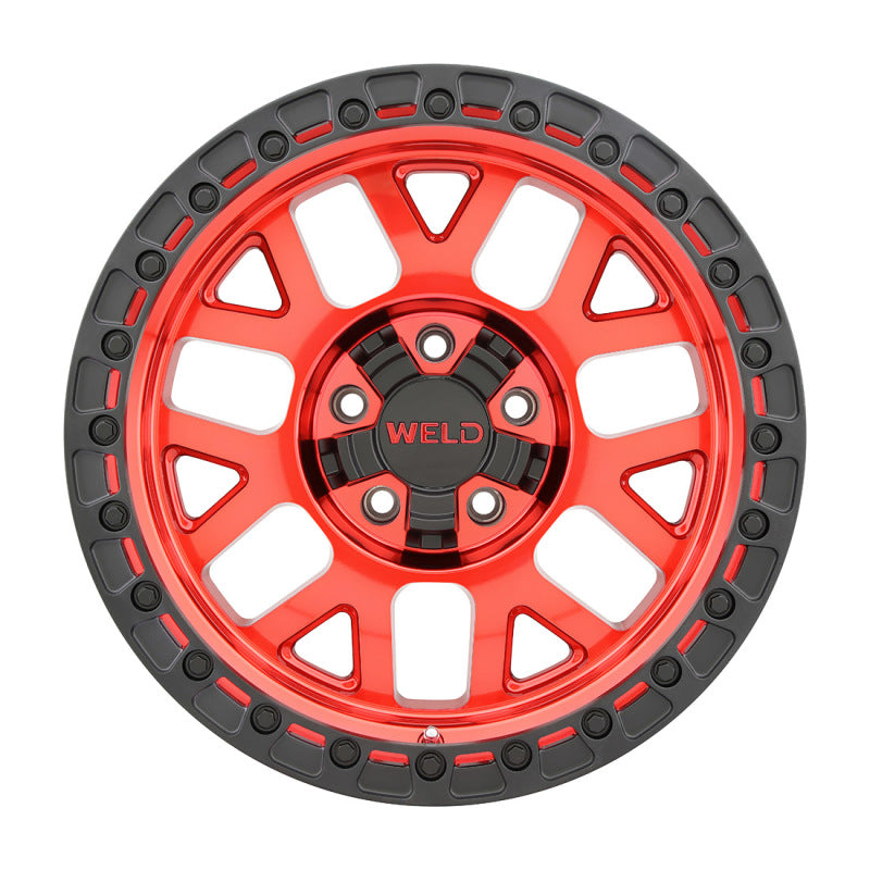 Weld Off-Road W133 17X9 Cinch 5X114.3 5X127 ET-12 BS4.50 Candy Red / Satin Black Ring 78.1