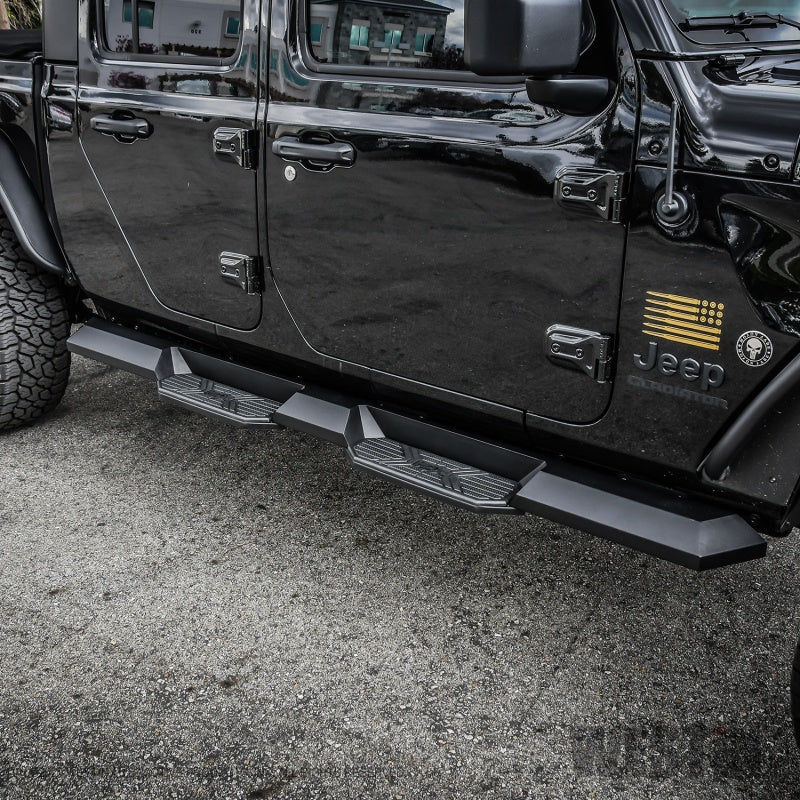 Westin 2020 Jeep Gladiator HDX Xtreme Nerf Step Bars - Textured Black - eliteracefab.com