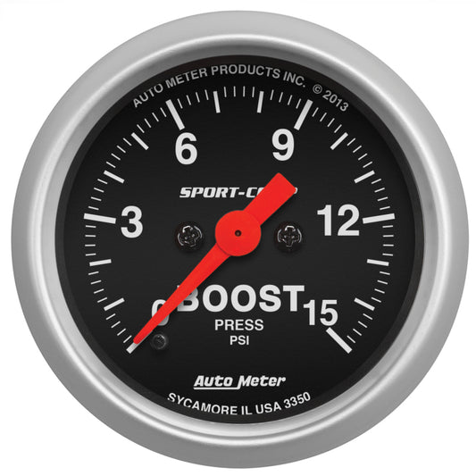 Autometer 2-1/16in 15PSI Boost Digital Stepper Motor Sport-Comp Gauge 3350