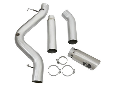 aFe Atlas Exhaust 5in DPF-Back Aluminized Steel w/ Polished Tips 16-17 GM Diesel Truck V8-6.6L (td) aFe