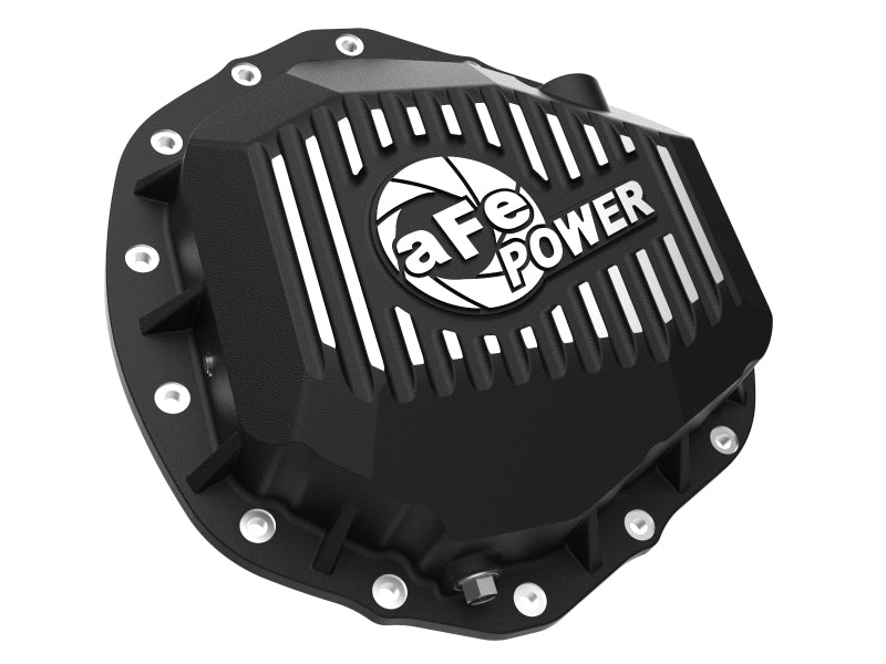 aFe 2020 Chevrolet Silverado 2500 HD Rear Differential Cover Black ; Pro Series w/ Machined Fins - eliteracefab.com