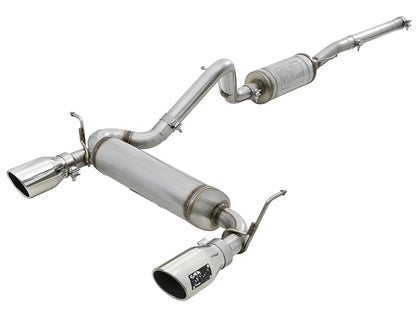 aFe Rebel Series 2.5in 409 SS Cat-Back Exhaust w/ Polished Tips 07+ Jeep Wrangler (JK) V6 3.6L/3.8L - eliteracefab.com