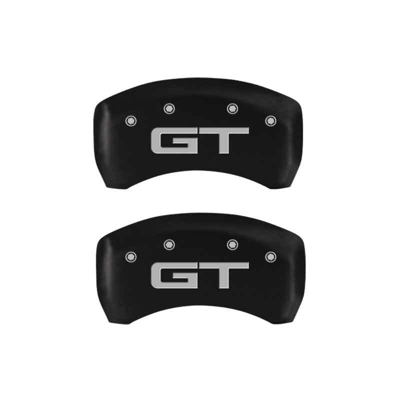 MGP 4 Caliper Covers Engraved Front & Rear Oval logo/Ford Black finish silver ch MGP