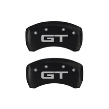 Load image into Gallery viewer, MGP 4 Caliper Covers Engraved Front &amp; Rear Oval logo/Ford Black finish silver ch MGP