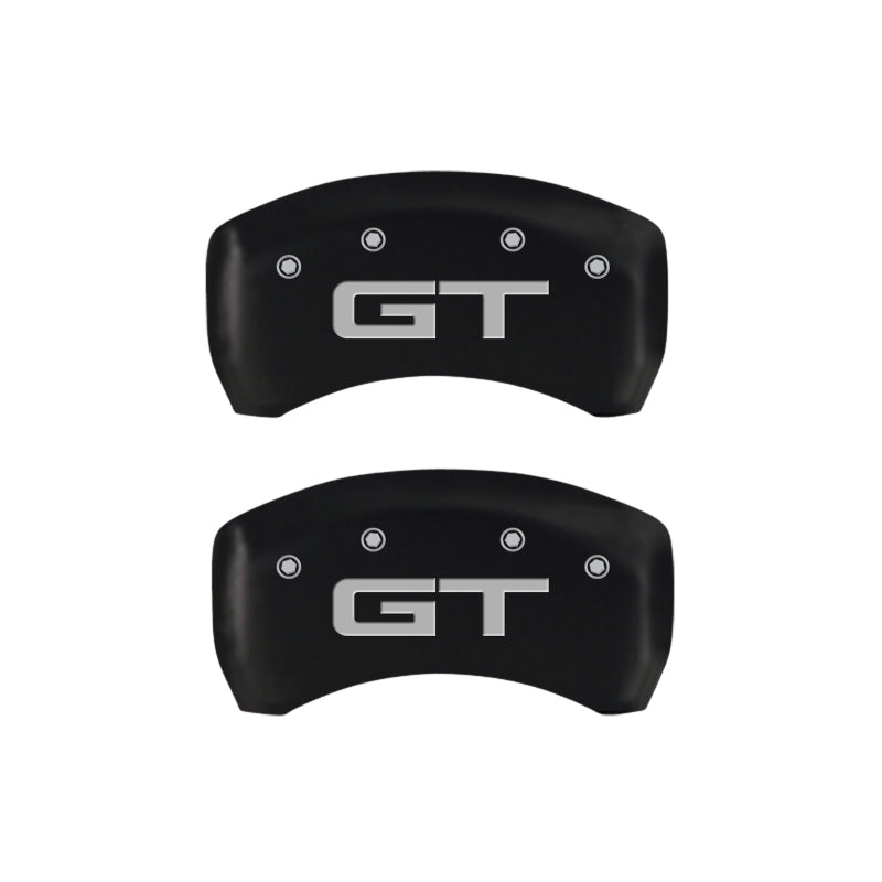 MGP 4 Caliper Covers Engraved Front 2015/Mustang Engraved Rear 2015/GT Red finish silver ch - eliteracefab.com
