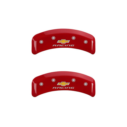 MGP 4 Caliper Covers Engraved F & R Chevy Racing Red Finish Silver Char 1988 Chevrolet Corvette MGP
