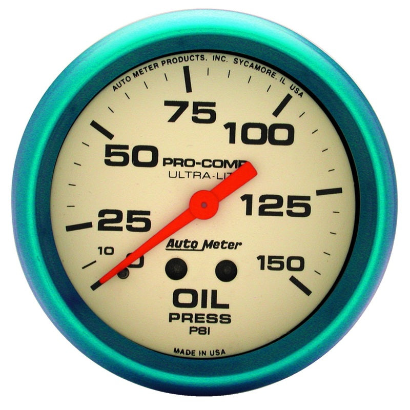 Autometer Ultra-Nite 66.7mm 0-150 PSI Mechanical Oil Pressure Gauge 4523