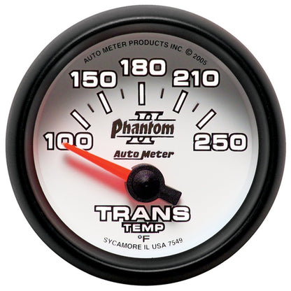 Autometer Phantom II 52.4mm Shortl Sweep Electronic 100-350 Def F Transmission Temperature Gauge 7549
