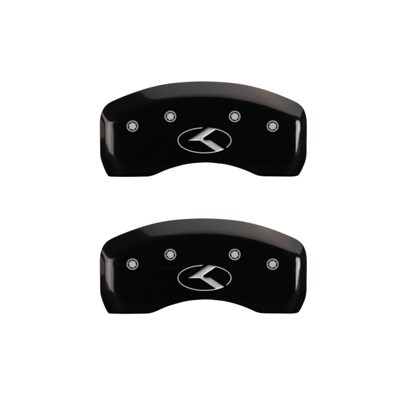 MGP 4 Caliper Covers Engraved Front & Rear Circle K/Kia Black Finish Silver Char 2018 Kia Niro MGP