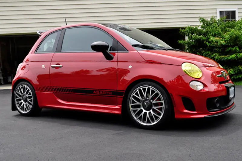 Rally Armor UR Mudflaps Urethane Fiat 500 2012-2013 Black/Red - eliteracefab.com