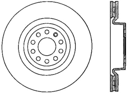 StopTech 06-13 Audi A3/08-09 TT / 06-09 VW GTI Mk V Cryo-Stop Right Front Drilled Rotor Stoptech