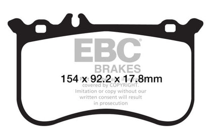EBC 10-11 Mercedes-Benz CL550 5.5 AMG Sport Pkg Redstuff Front Brake Pads - eliteracefab.com