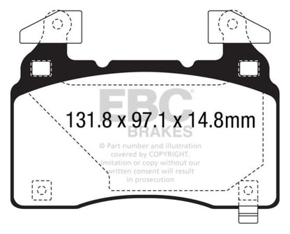 EBC 14+ Cadillac CTS Vsport 3.6 Twin Turbo Yellowstuff Front Brake Pads - eliteracefab.com