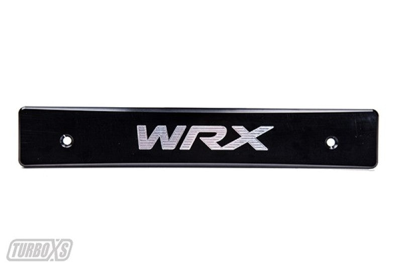 TURBOXS LICENSE PLATE DELETE BLACK; MACHINED SUBARU WRX/STI WRX LOGO; 2015-2018 - eliteracefab.com