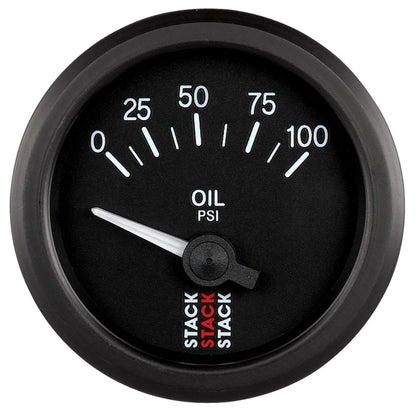 Autometer Stack Instruments 52mm 0-100 PSI 1/8in NPTF Electronic Oil Pressure Gauge - Black ST3202