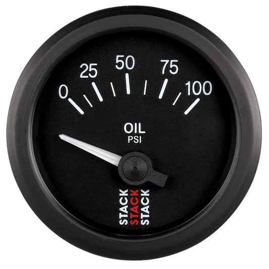 Autometer Stack Instruments 52mm 0-100 PSI 1/8in NPTF Electronic Oil Pressure Gauge - Black ST3202