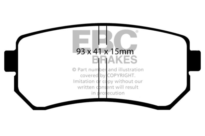 EBC 06-11 Hyundai Accent 1.6 Greenstuff Rear Brake Pads - eliteracefab.com