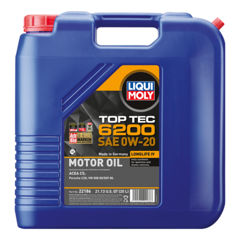 LIQUI MOLY 20L Top Tec 6200 Motor Oil 0W20